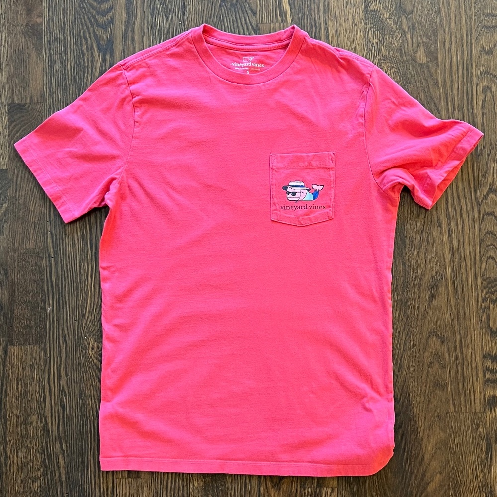 Vineyard Vines 100% Cotton Tee - Mens - Size S - Coral